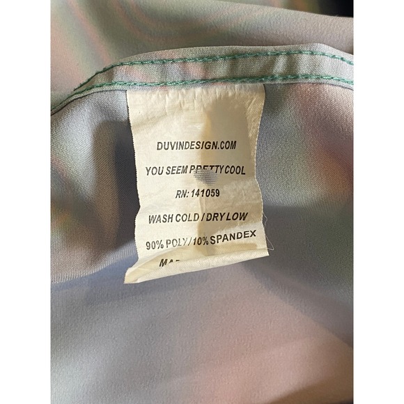 DUVIN Mens Small Button Up Shirt Short Sleeve Trippy Swirl Print Casual Beach - Picture 10 of 11